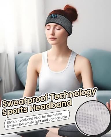 Fulext Sleep Headphones Bluetooth Headband - Sleeping Headphones for Side Sleeper Reduce Snoring Disturbance for Sleeping, Sports, Tech/Birthday for Women Men Mom Dad - Image 7