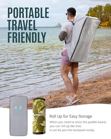 ZLX 11'6" Extra Wide Inflatable Stand Up Paddle Board SUP | Stable Non-Slip Deck Pad, Unique Fin System and Premium iSUP Accessories - Portable Backpack & Upgraded Pump for Adults, All Skill Levels - Image 4