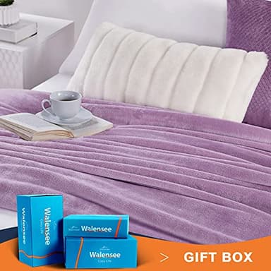 Walensee Fleece Blanket Plush Throw Fuzzy Lightweight (King Size 108x90 Lilac) Super Soft Microfiber Flannel Blankets for Couch, Bed, Sofa Ultra Luxurious Warm and Cozy for All Seasons - Image 2