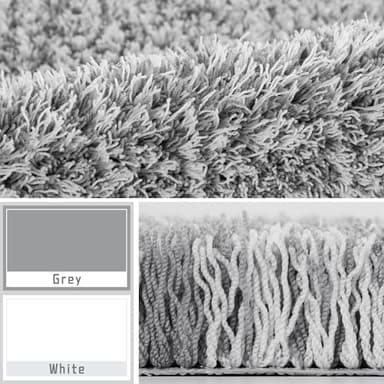 Yimobra Bathroom Rugs Non Slip Washable 32x20, Ultra Soft and Water Absorbent Bath Mats, Plush Fluffy Shower Mat Outside, Microfiber Thick Matts for Bathroom Floor/Tub, Light Gray and White - Image 9