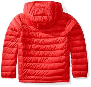 Amazon Essentials Boys' Lightweight Water-Resistant Packable Hooded Puffer Jacket, Red, Large - Image 4