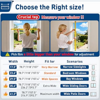 Coavas One Way Privacy Window Film, Sun Blocking Reflective Window Film See Out Not in, Heat Control Window Tint for Home, Anti UV Static Cling for Windows Office Door (Black, 29.5 Inch X 6.5 Feet) - Image 7