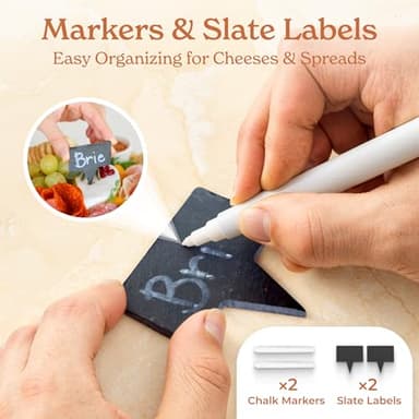 SMIRLY Charcuterie Boards Set - Large Bamboo Cheese Board Set - House Warming Gifts New Home, Wedding Gift for Couple, Bridal Shower Gift, Birthday Gifts for Women - Image 4