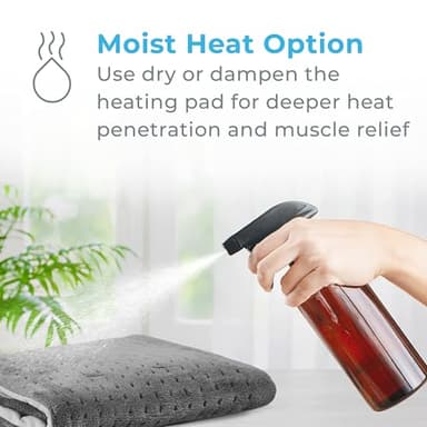 Pure Enrichment® PureRelief® XL Heating Pad - 12" x 24" Electric Heating Pad for Back Pain & Cramps, 6 Heat Settings, Soft Machine Wash Fabric, Auto-Off & Moist Heat (Charcoal Gray) - Image 6