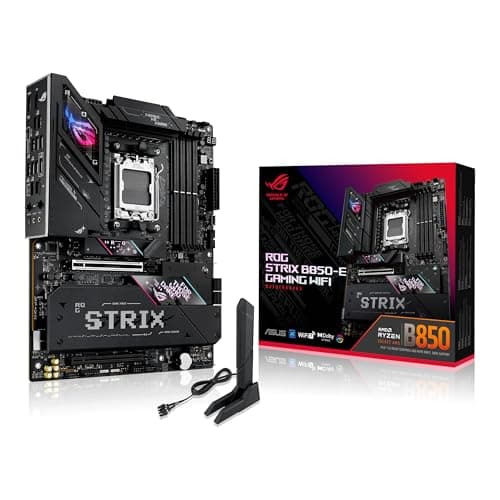 ASUS ROG Strix B850-E Gaming WiFi AMD AM5 B850 ATX Motherboard 16+2+2 Stages, Dynamic OC, Core Flex,DDR5 w/AEMP, WiFi 7, 5X M.2, 5G LAN, PCIe® 5.0,USB4®, USB 20Gbps Type-C®,AI OC, AI Networking,Black - Image 1