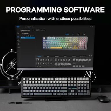 EPOMAKER Aula F108 Wireless Gaming Keyboard, Full Size Mechanical Keyboard with 4000mAh Battery, 108 Hot-Swappable and Programmable Keys, RGB Backlight, for Mac/PC/Android (Black Gradient) - Image 6