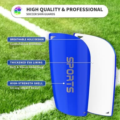 ATHCISE Kids Youth Soccer Shin Guards with Sleeves, Slip in Shinguards Soccer Shin Pads for 3-15 Years Old Boys Girls Child Teens - Image 4