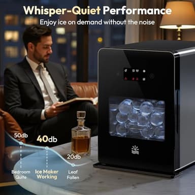 2'' Clear Ice Ball Maker – 4 Ice Spheres in 35min, 144 pcs/Day, Auto&Manual Fill, Fast Ice Machine with LCD Touch Panel, Self-Cleaning, Quiet Home & Bar Ice for Whiskey Bourbon Parties - Image 7