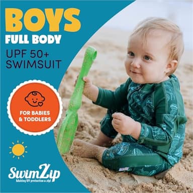SwimZip Boys' Long-Sleeve UPF 50+ Swimsuit for Baby, Toddler, & Little Boys - Image 7