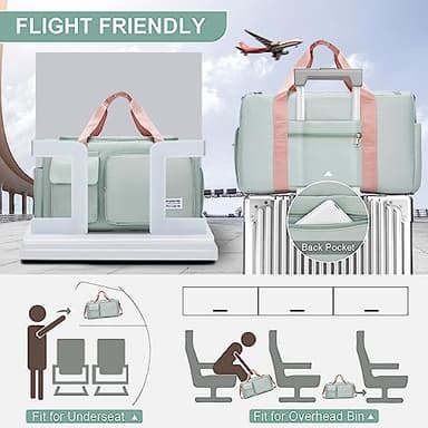 Small Gym Bag for Women, Travel Duffle Bag Carry On Weekender Bag with Shoe Compartment, 05#green, Gym Bag & Toiletry Bag, Gym Bag&toiletry Bag - Image 4