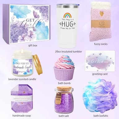 Get Well Soon Gifts Set for Women，Mother's Day Gifts Box for Women Get Well Baskets Get Better Soon Care Package Sending You Hug Gift, Cheer up Gift After Surgery, Self Care Box for Her - Image 2