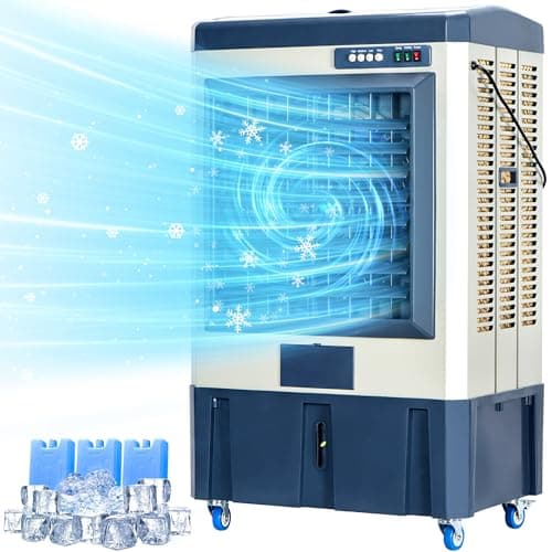 Uthfy 41" Swamp Cooler, 4800 CFM Evaporative Air Cooler with 10.6 Gallon Water Tank, Portable Outdoor Air Conditioner with 3 Ice Pack, 110° Oscillation, 3 Speed for Garage, Yard, Commercial Use - Image 1