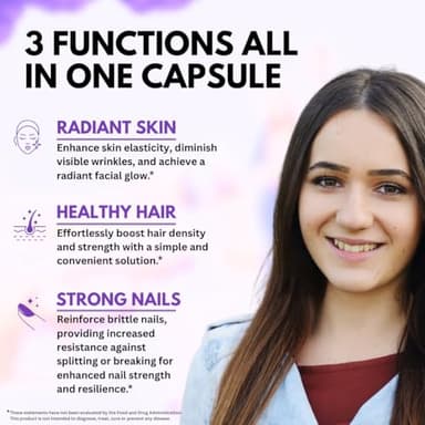 VITBOOST Biotin with Hyaluronic Acid, Collagen and Keratin – 25000 mcg Hair Growth Vitamins for Men and Women – Nails and Skin, USA Made - Third Party Tested, B1, B2, B3, B6, B7 Complex - 60 Capsules - Image 3