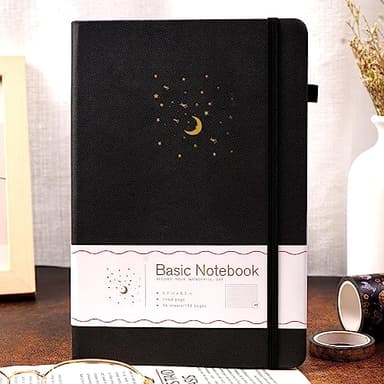 CAGIE Lined Journal Notebook for Work, Hardcover Notebook Journals for Writing Women Men Note Taking Diary with Pen Loop (Black Ruled), Gifts, 5.7" x 8.3", 196 Pages - Image 8