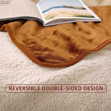 DaysU Waterproof Dog Blanket for Small Dogs - Soft Sherpa Fleece Reversible Pet Blanket, Cat Blanket Washable for Couch Protection, Warm Plush Puppy Blankets, 30"x40" Brown - Image 4