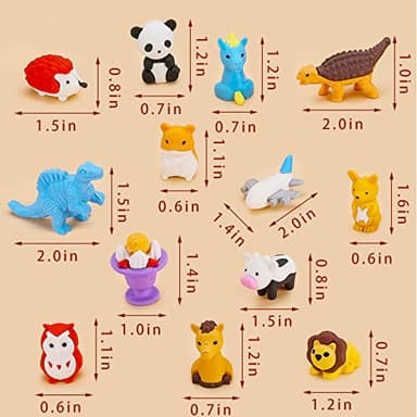 URSKYTOUS 120Pcs Animal Erasers Bulk Cute Food Erasers Desk Pets Kids Puzzle Eraser Take Apart Cool 3D Eraser Mini Fun Party Favors for School Supplies Classroom Rewards Easter Egg Fillers Gifts - Image 7