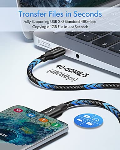 etguuds Long USB C to USB C Cable 12ft, 2-Pack, 60W USBC to USBC Cord, Type C to C Charger Cable Fast Charging for iPhone 15 Pro Max/Plus, for MacBook/iPad, for Samsung Galaxy S24 S23 S22 Tab, Pixel - Image 7