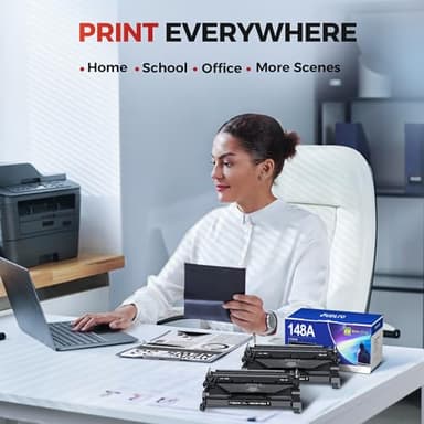 148A Toner Cartridge (with Chip) - Compatible Replacement for HP 148A Toner Cartridge, W1480A 148X W1480X to Use with Pro MFP 4101fdn 4101fdw 4001dn 4001n Printer (Black, 2-Pack) - Image 9