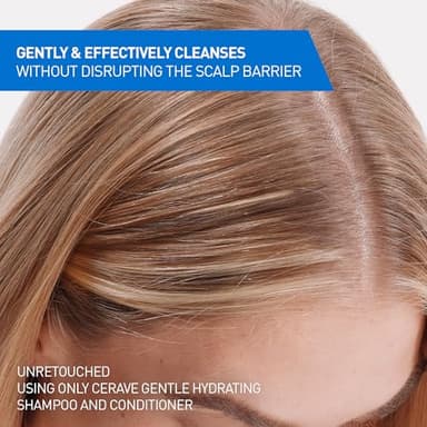 CeraVe Gentle Hydrating Shampoo, With Ceramides, Niacinamide & Hyaluronic Acid For Soft, Healthy Looking Hair & Scalp, Sulfate Free & Color Safe Shampoo, For All Hair Types, 12 Oz - Image 3