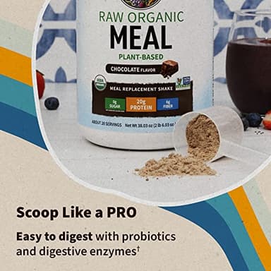Garden of Life Meal Replacement Shakes, Raw Organic, Chocolate Protein Powder with Plant Based Pea Protein, Sprouts, Greens, Probiotics, Dairy Free 28 Servings - Image 6