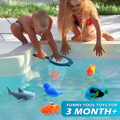 No Hole Mold Free Bath Toys for Toddlers 1-3, Water Toys for 6-12 Months Infants with Storage Bag, Baby Shark Toys for Pool, Bathtub, Beach, Shower, Tub, Kids Boys Girls Gifts - Image 5