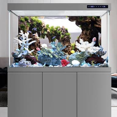 AWERT 24x12 inches Viewing Stone Fish Tank Background Aquatic Plant River Bed & Lake Aquarium Background Seaweed Aquarium Vinyl Background - Image 5