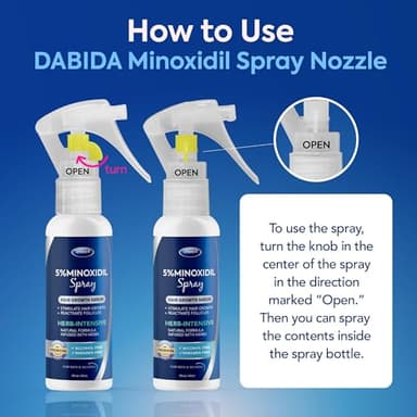 5% Minoxidil Hair Regrowth Spray : Minoxidil for Women Hair Growth Treatment, Minoxidil 5 percent for Men Beard Growth - 60ml - Image 3