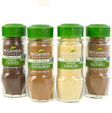 McCormick Gourmet Organic Baking Variety Pack (Cloves, Saigon Cinnamon, Ginger, Nutmeg), 0.05 lb - Image 3