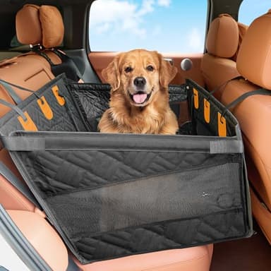 Kohree Dog Car Seat Cover for Medium Dogs, Hard Bottom Dog Car Seat Cover for Back Seat Waterproof 600D Car Hammock for Dogs Pet Back Seat Extender for Cars SUV Truck-Upgraded Version - Image 1