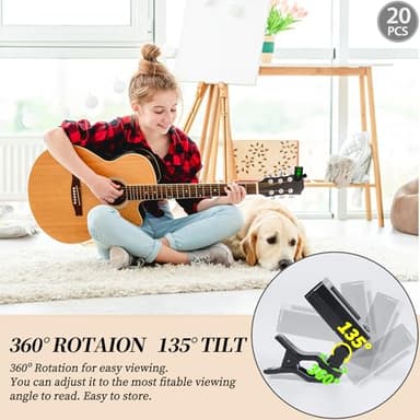 Guitar Tuner Clip On Ukulele Tuner 20 Pack for All Instruments Guitar Bass Ukulele Violin banjo Tuner - Image 4