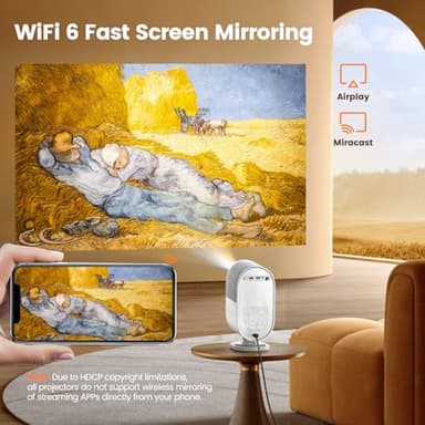 [AI Auto Focus/Dolby Audio] Projector with WiFi6 and 2-Way Bluetooth, 20W Speakers, 1080P Home Theater Movie Proyector, Fully Sealed Projector w/ HDMI ARC, iWIMIUS for Indoor&Outdoor (White, Standard) - Image 5