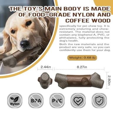 YIJISKY Ideal Chew Toy Great for Teeth Cleaning and Playtime ,Dog Chew Toy for Aggressive Chewers Tough and Long-Lasting Toy for Large/Medium Dogs (Brown) - Image 5