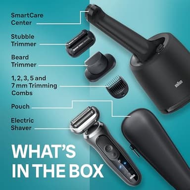 Braun Electric Shaver for Men, Series 7 7185cc, Waterproof, Wet & Dry Shave, Shaving Kit with SmartCare Center and Beard Trimmer, 3 Shave Modes, 60 Minute Battery Runtime, 10 Piece Set - Image 2