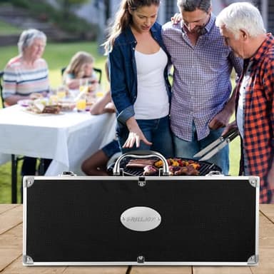 Grilljoy BBQ Accessories Grill Tools Set - 22PCS Stainless Steel Barbecue Grill Accessories for Outdoor Grill with Black Aluminum Case - Grilling Gifts for Men Dad -Grill Tools Kit - Image 6