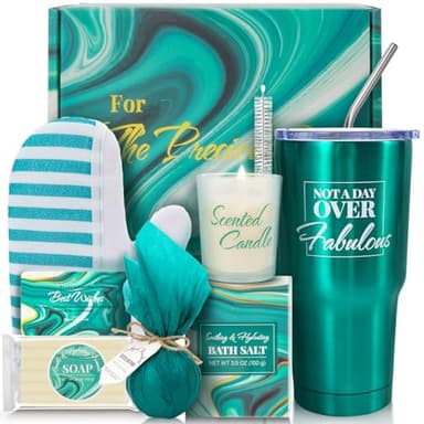 Bath Sets for Women Gift BODY & EARTH Gift Baskets for Women 8pcs Womens Christmas Gifts for Tumbler with Straw Birthday Gifts Mothers Day Gifts for Mom - Image 1