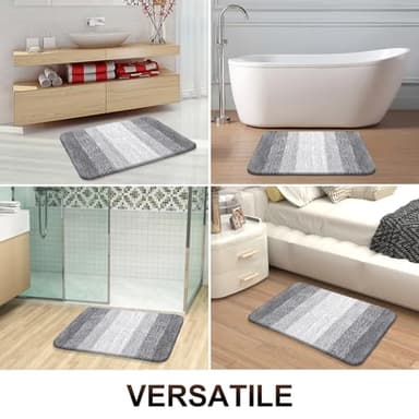 OLANLY Bathroom Rug Mat 30x20, Extra Soft and Absorbent Microfiber Bath Rugs, Non-Slip Plush Shaggy Bath Carpet, Machine Wash Dry, Bath Mats for Bathroom Floor, Tub and Shower, Light Grey - Image 7