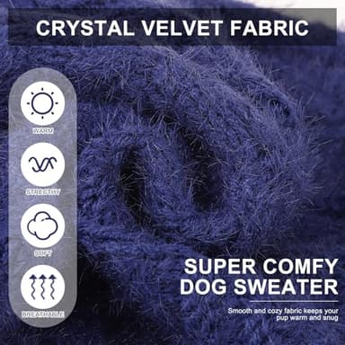 BEAUTYZOO Small Dog Sweater -Turtleneck Knitted Dog Sweaters for Dogs Puppy Girls Boys, Winter Dog Clothes Cable Knitwear with Leash Hole, Dog Christmas Sweater Pullover Sweatshirt for S M Pet Apparel - Image 2