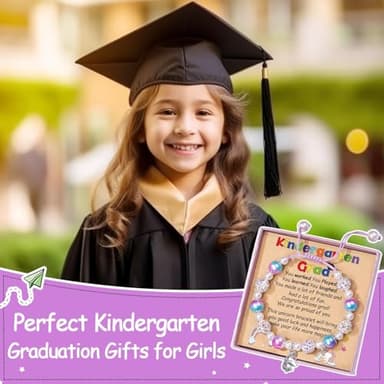 Trabuono 2025 Kindergarten Graduation Gifts for Girls, Preschool Graduation Gifts for Her Daughter Granddaughter Niece Big Sister Purple Unicorn Charm Bracelet for Girls with Grad Card Present Boxed - Image 7