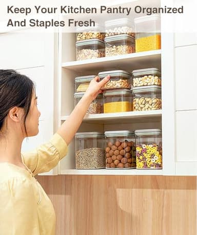 Melovom 12 Pcs Pop Food Storage Containers Airtight Food Storage Containers Set with Lids Kitchen Pantry Organization and Storage, 3.4Qt, 2.8Qt, 2.1Qt, 1.2Qt - Image 3