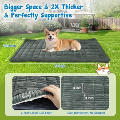 puxinargo Backseat Pet Bed Mat, Plaid Dog Bed for Car Back Seat, Flannel Dog Covers for Loveseats, Non-Slip Travel Pet Mat, Custom Fit for Backseat Extenders and Seat Covers, 54"x24.8", Blue Grey - Image 5