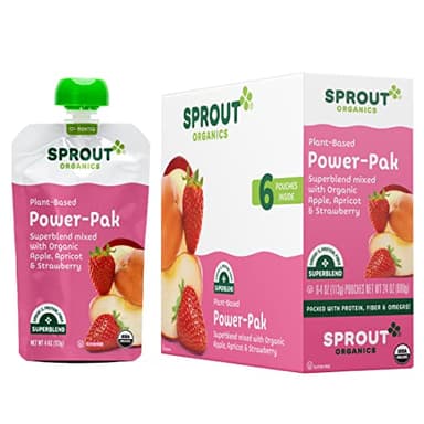 Sprout Organic Baby Food, Stage 4 Toddler Pouches, Apple Apricot & Strawberry Power Pak, 4 Oz, Pack of 12 - Image 2