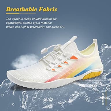 WateLves Water Shoes Men Women Beach Swim Aqua Socks Pool Shoes Quick-Dry Anti-Slip White 6.5 Women/5 Men - Image 4