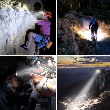 Blukar LED Headlamp Rechargeable,2000L High Lumen Super Bright Dimmable Headlight Flashlight with Motion Sensor- 8 Modes,Spotlight&Floodlight,IPX5 Waterproof for Camping,Hiking,Running,Fishing -2 Pack - Image 9