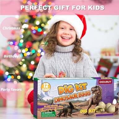Dino Eggs Dig Kit, 12 Pack Dinosaur Eggs Excavation Science Experiments Kits for Kids 4-12, Easter Basket/Stocking Stuffers, Toys for 3+ 4 5 6 7 8 9 10 Year Old Boys Girl - Image 7