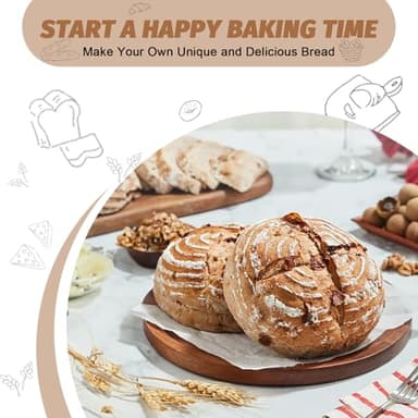 Sourdough Proofing Basket Gift Set, 9" Round and 10" Oval Banneton Bread Baking Supplies, Sourdough Baskets with Bread Lame, Danish Whish, Bowl Scraper, Sourdough Scraper, and Linen Liners - Image 8