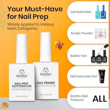Beetles 15ml Nail Dehydrator and Primer - Acid Free & Hema-Free Natural Prep Dehydrate and Bond Primer for Acrylic Fast Dry Nail Supplies Professional Salons Halloween Set - Image 7