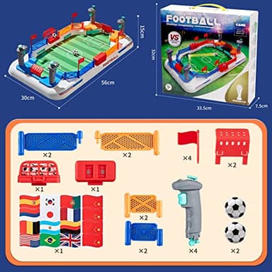 Couomoxa Upgrade Mini Football Games with 4 Flipper Drive Simulate Mini Tabletop Soccer Sport Board Game Educational Interactive Play Toy Gift for Boys,Girls Ages 3+ Adults - Image 4