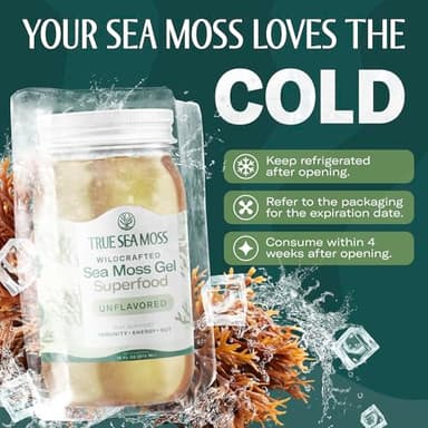 TrueSeaMoss Sea Moss Gel – Made in USA – Wildcrafted Seamoss, Dried Seaweed & Sea Vegetables – Original, Pack of 1 (Labels may Vary) - Image 7