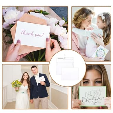 Silunkia 100 Packs White Single Panel Blank Cards and Envelopes 5 x 7 Heavy Flat Cardstock and A7 Envelopes Self Seal for Wedding Invitations, Party, DIY Greeting Cards, Graduations, Baby Shower - Image 7
