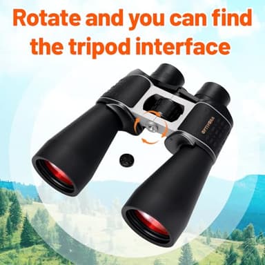 OPTIVORA 20 * 70 Binoculars for Adults High Powered for Bird Watching,Hunting and Traveling with BAK4 Lens,Kit Also Includes Long Range Binoculars Tripod Adapter,Compass and Carrying Bag - Image 6